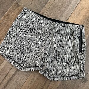 Women's Black and White Patterned Shorts